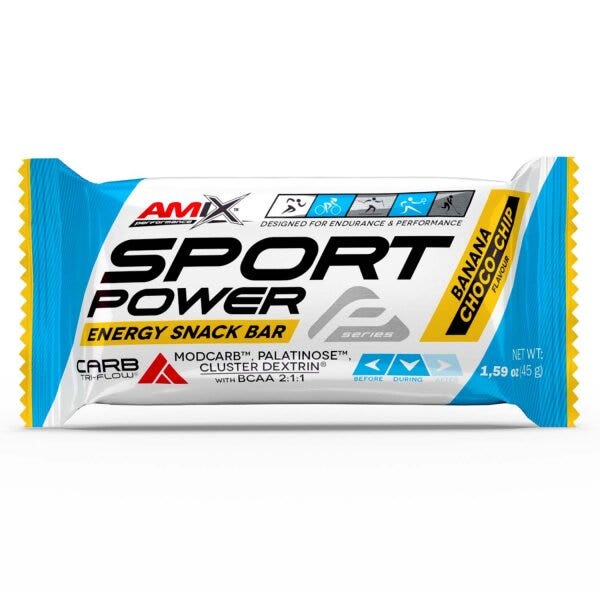 Amix Sport Power Energy Snack Bar Sabor a plátano y chocolate 45 g