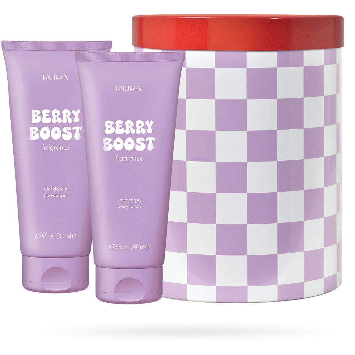 Pupa Happy Box Kit Berry Boost Gel de ducha 200 ml + Leche corporal 200 ml