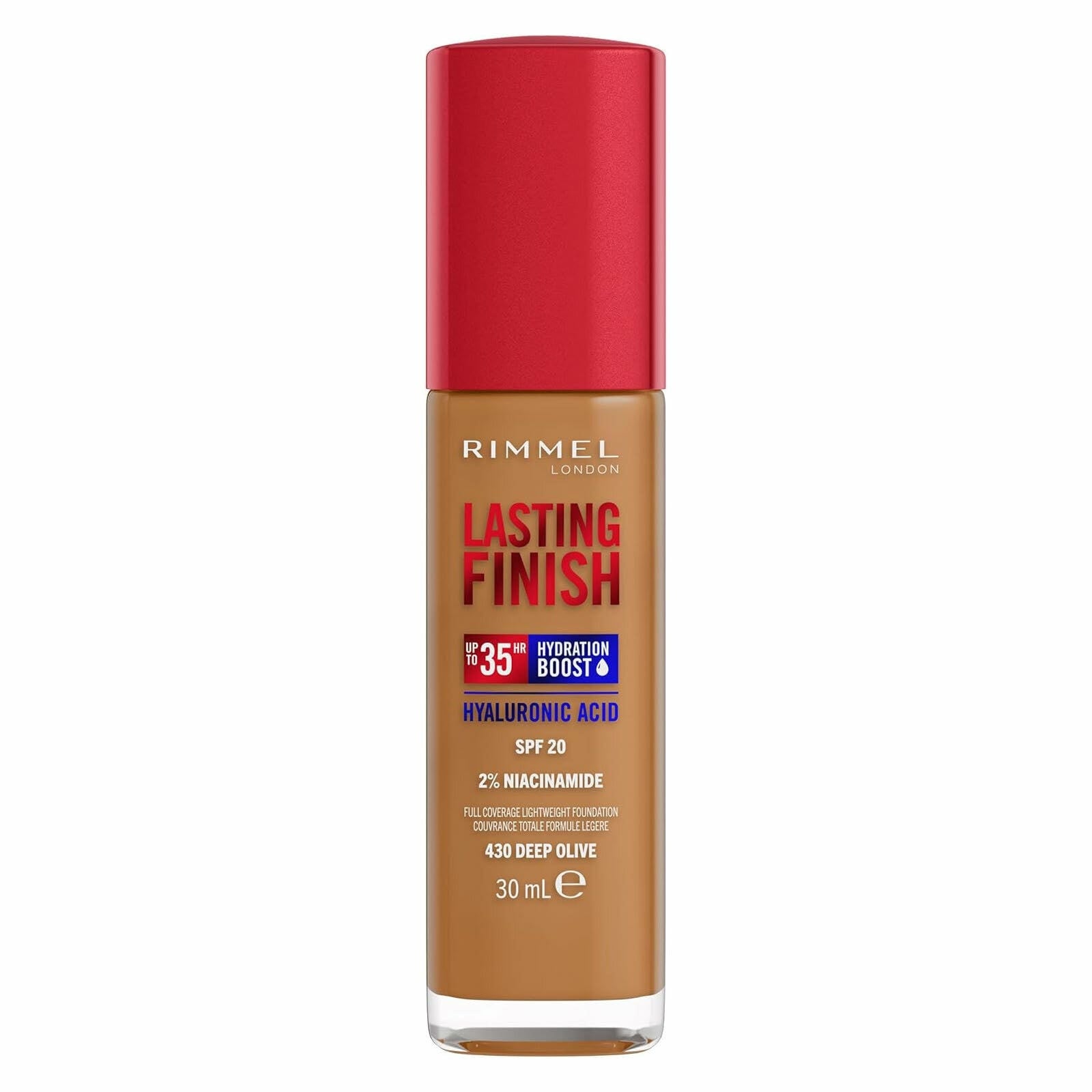 Rimmel Fondotinta Lasting Finish 35h Con Acido Ialuronico 430 Deep Olive 30ml