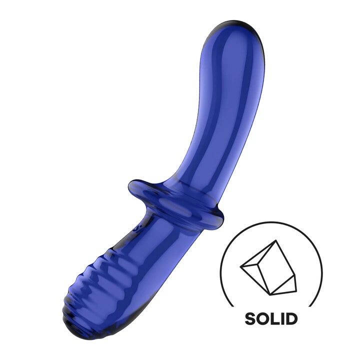 Satisfyer Double Crystal Dildo in Vetro Azzurro Chiaro