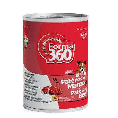 Pet360 Paté rico en ternera, comida húmeda para perros adultos, lata de 400 g
