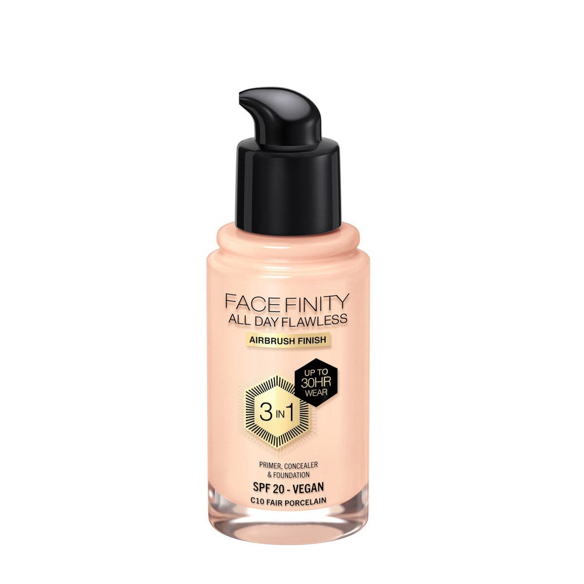 Max Factor Fondotinta Facefinity All Day Flawless 3In1 C10 Fair Porcelain 30ml