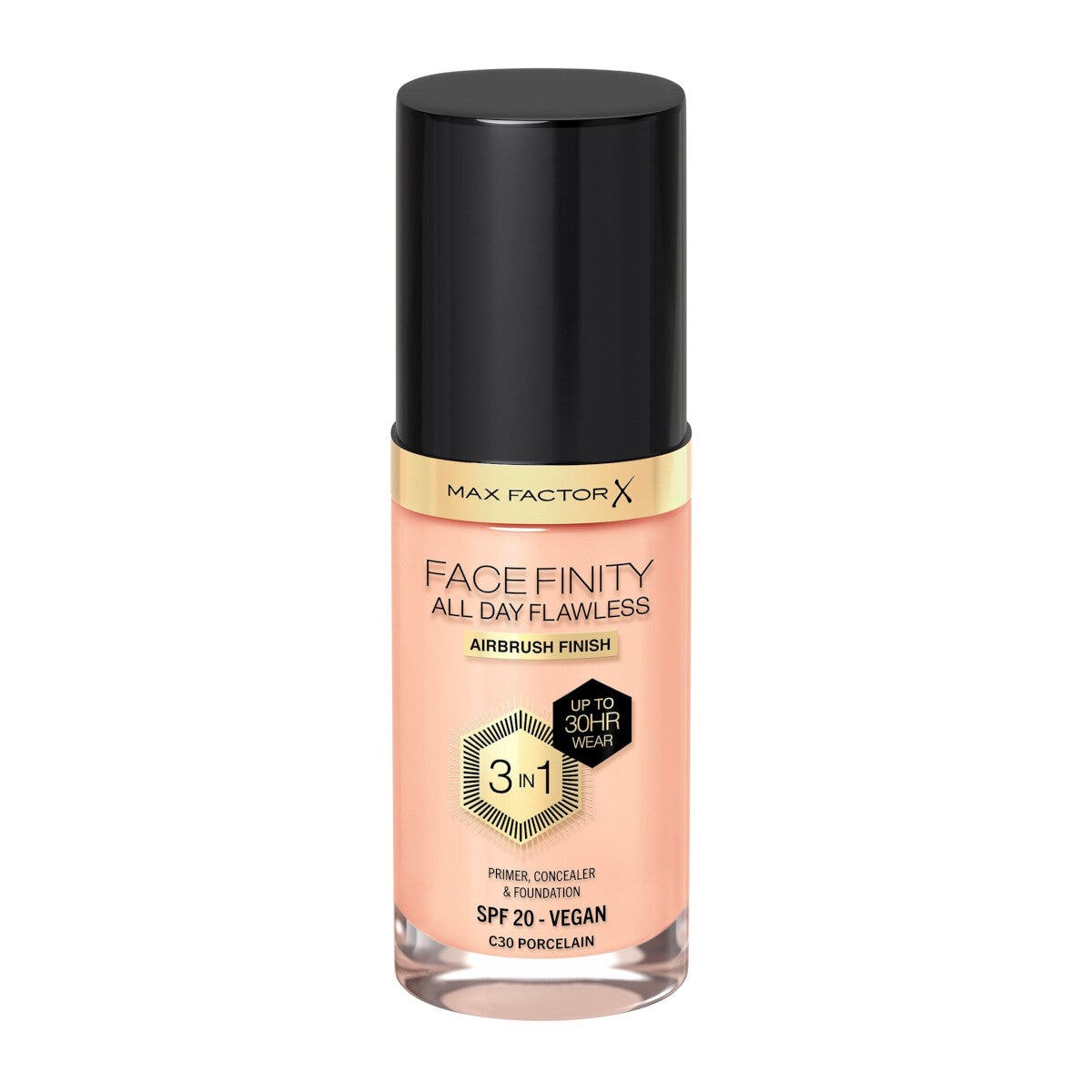 Max Factor Base de maquillaje Facefinity All Day Flawless 3 en 1 C30 Porcelain 30 ml