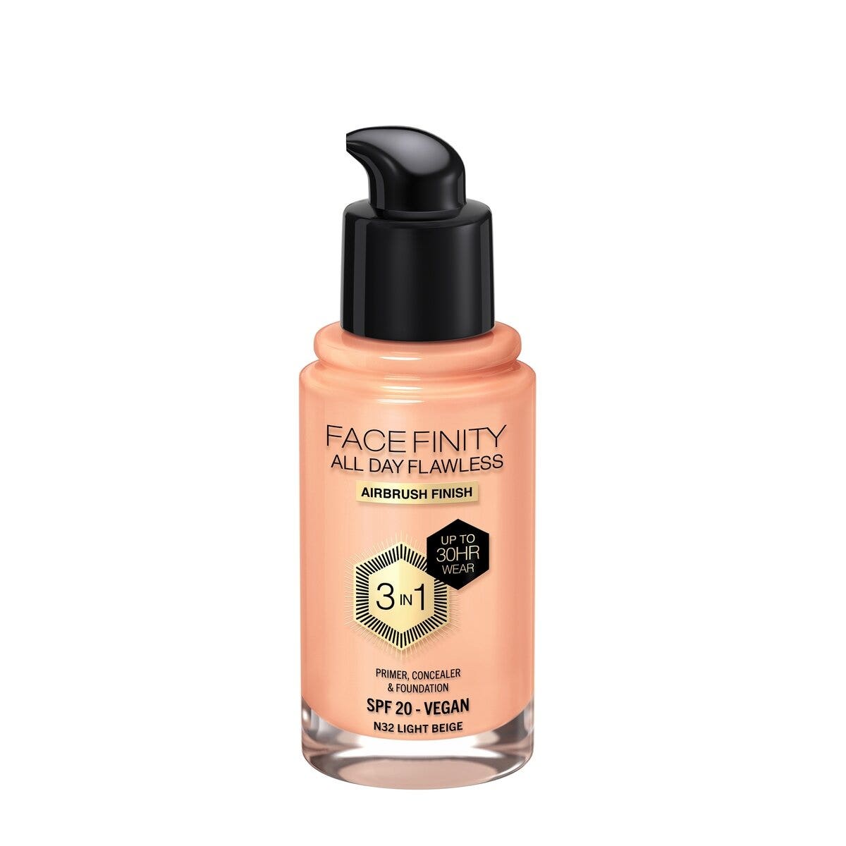 Max Factor Fondotinta Facefinity All Day Flawless 3In1 N32 Light Beige 30ml