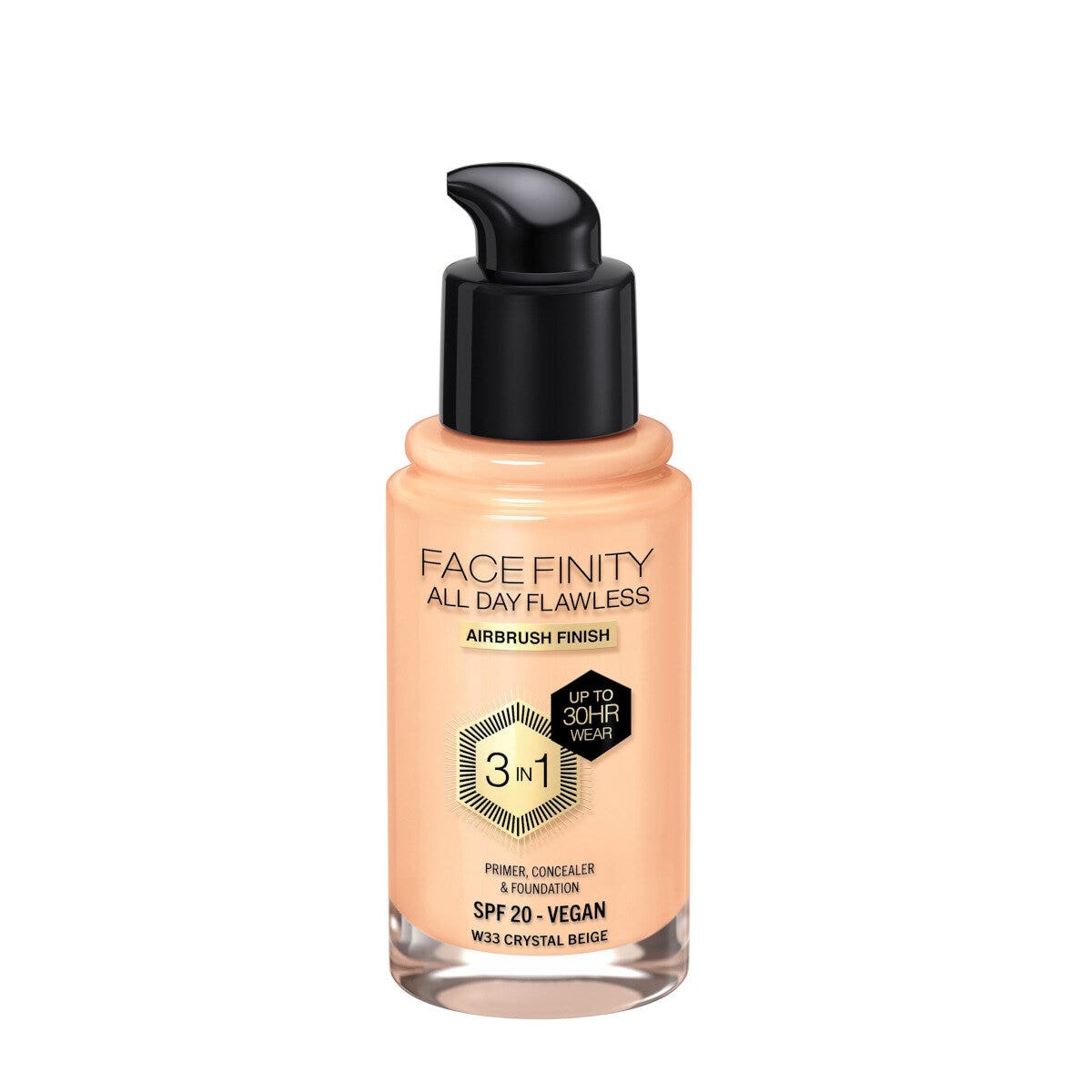 Max Factor Base de maquillaje Facefinity All Day Flawless 3In1 W33 Crystal Beige 30 ml