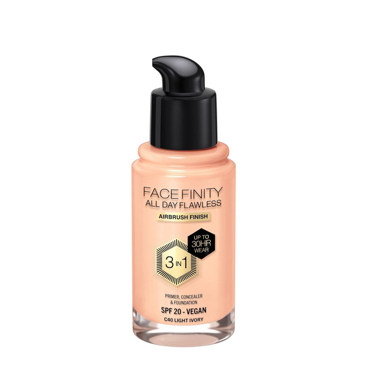 Max Factor Fondotinta Facefinity All Day Flawless 3In1 C40 Light Ivory 30ml