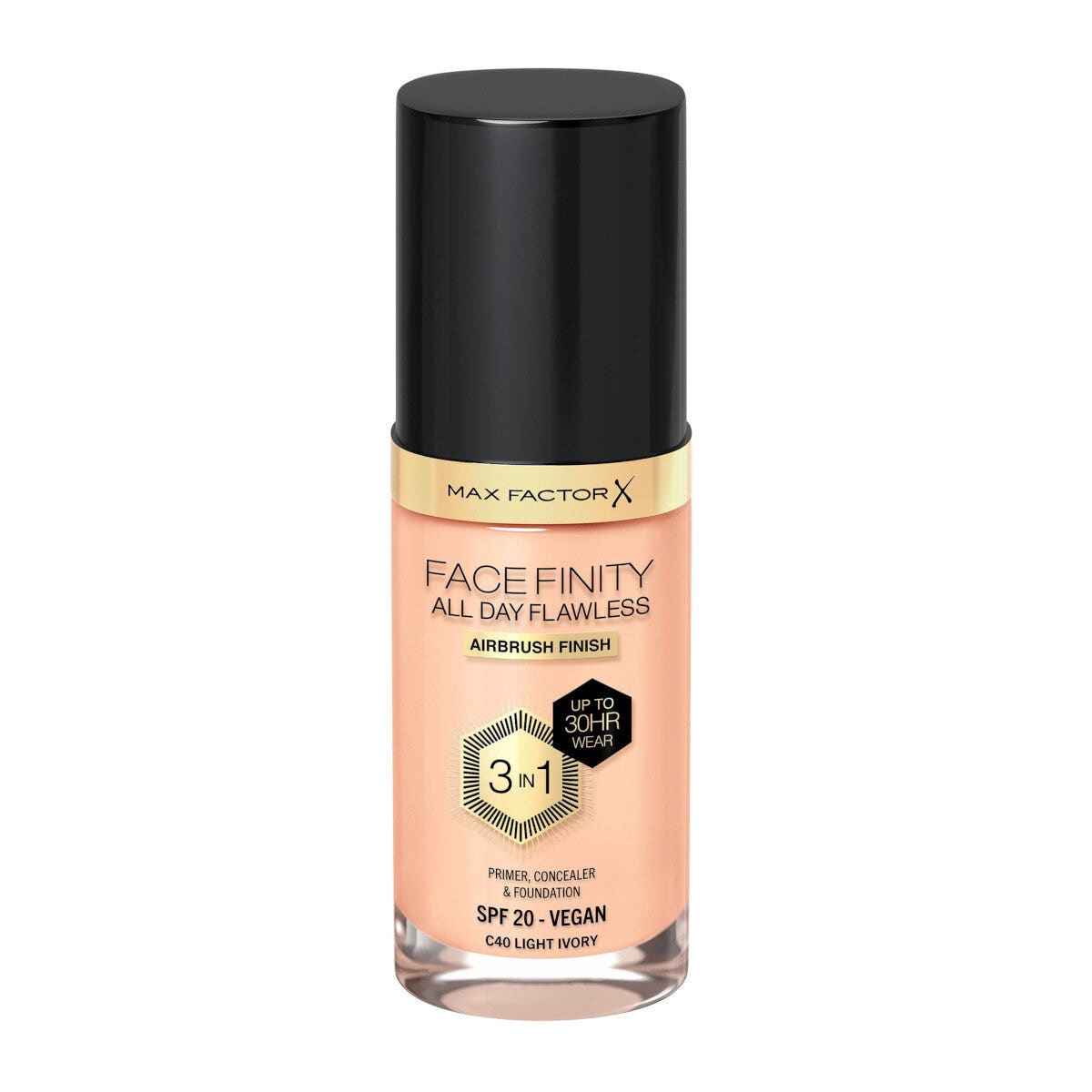 Max Factor Fondotinta Facefinity All Day Flawless 3In1 C40 Light Ivory 30ml