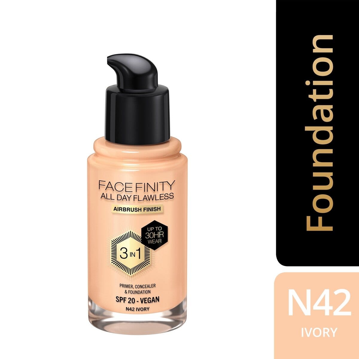 Max Factor Base de maquillaje Facefinity All Day Flawless 3In1 N42 Ivory 30 ml