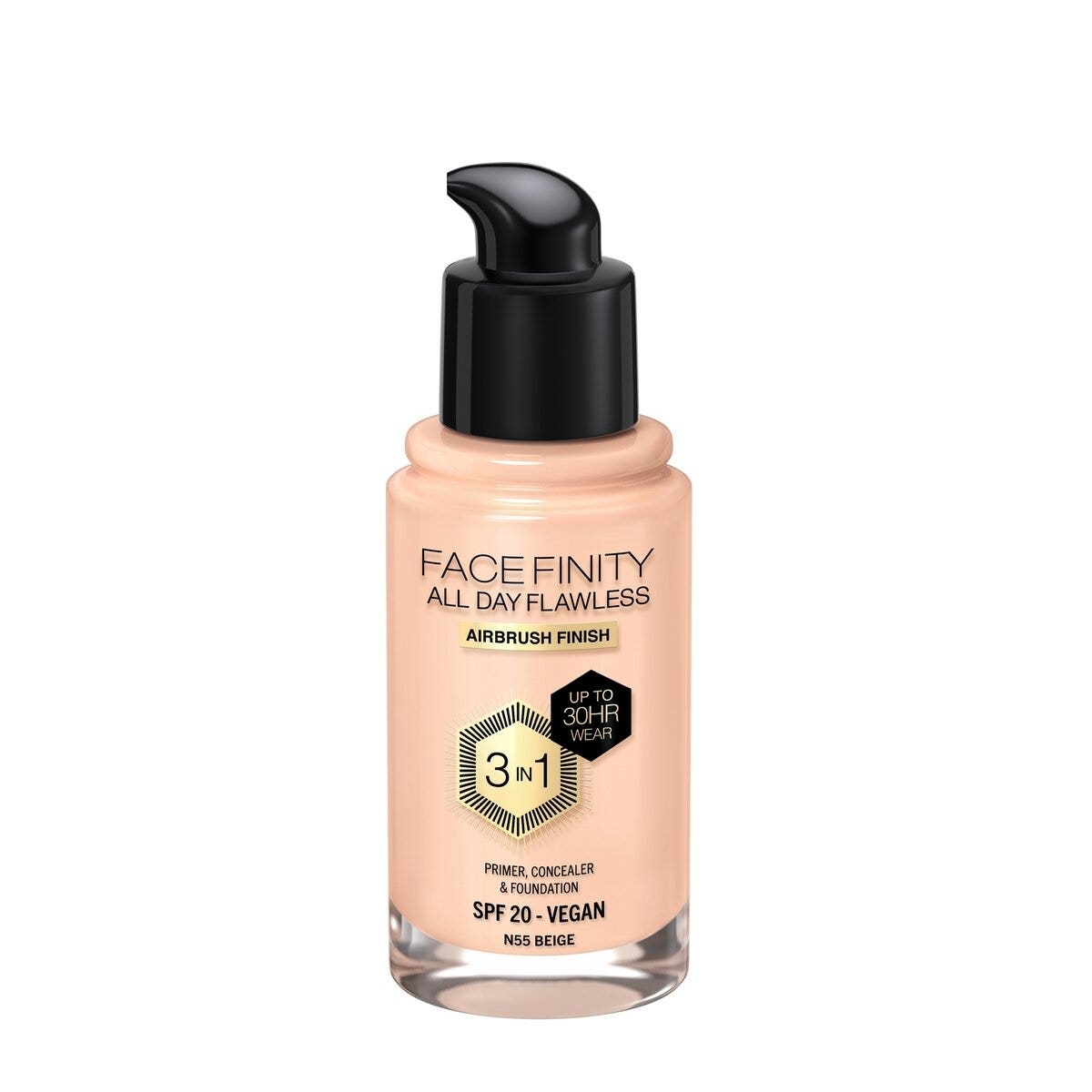 Max Factor Base de maquillaje Facefinity All Day Flawless 3 en 1 N55 Beige 30 ml