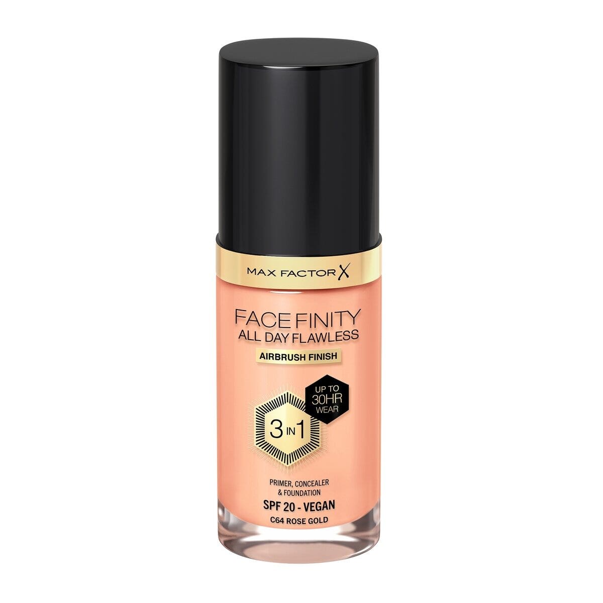Max Factor Base de maquillaje Facefinity All Day Flawless 3 en 1 C64 Rose Gold 30 ml