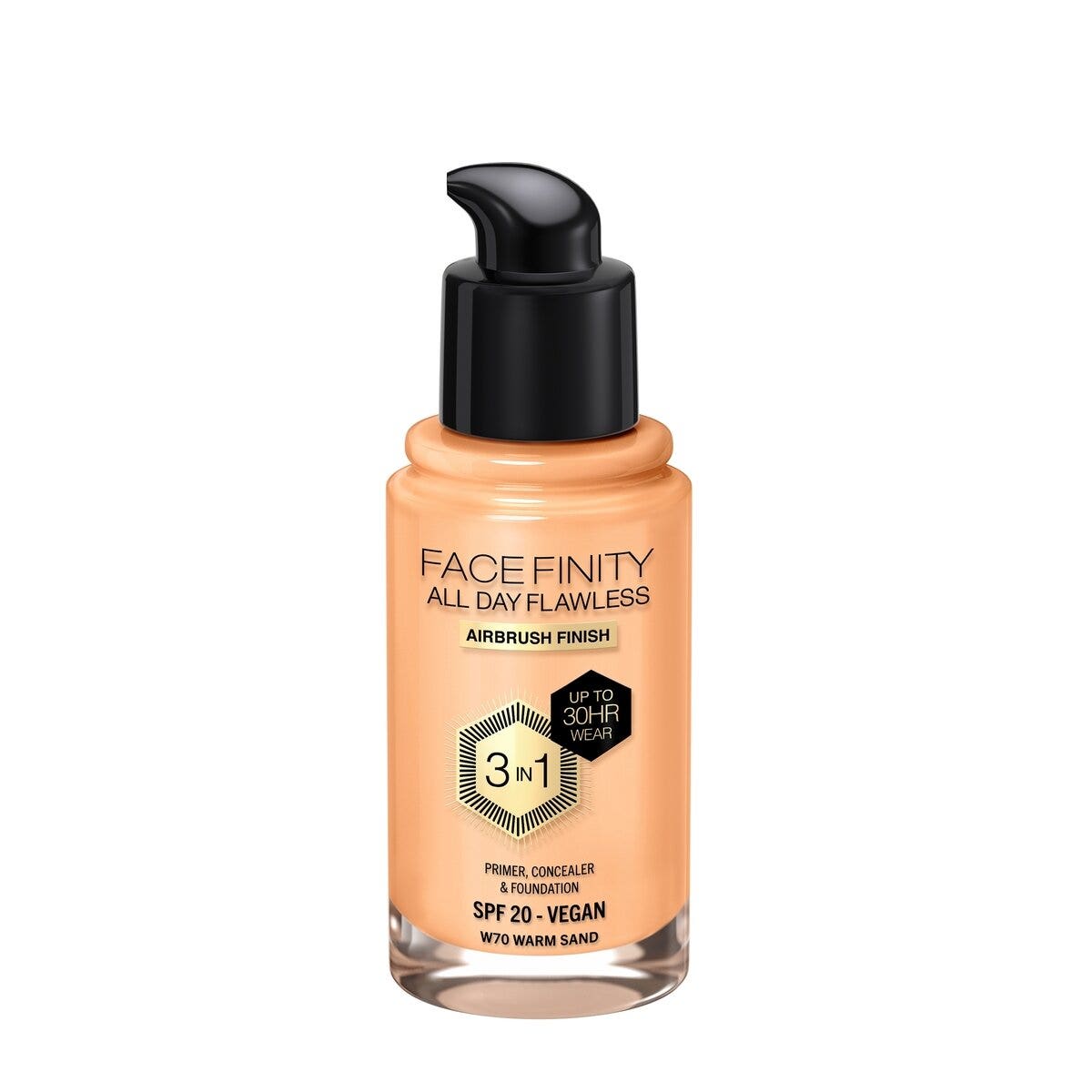 Max Factor Fondotinta Facefinity All Day Flawless 3In1 W70 Warm Sand 30ml