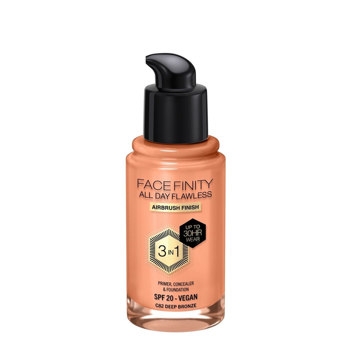 Max Factor Fondotinta Facefinity All Day Flawless 3In1 C82 Deep Bronze 30ml