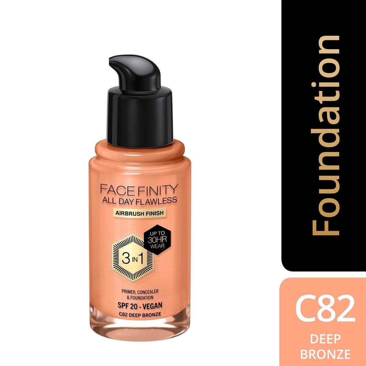 Max Factor Fondotinta Facefinity All Day Flawless 3In1 C82 Deep Bronze 30ml