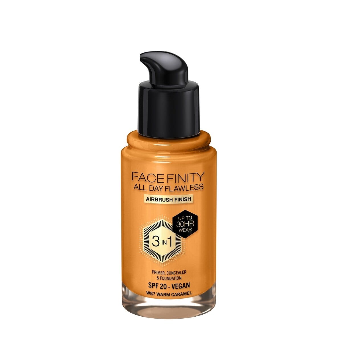Max Factor Fondotinta Facefinity All Day Flawless 3In1 W87 Warm Caramel 30ml