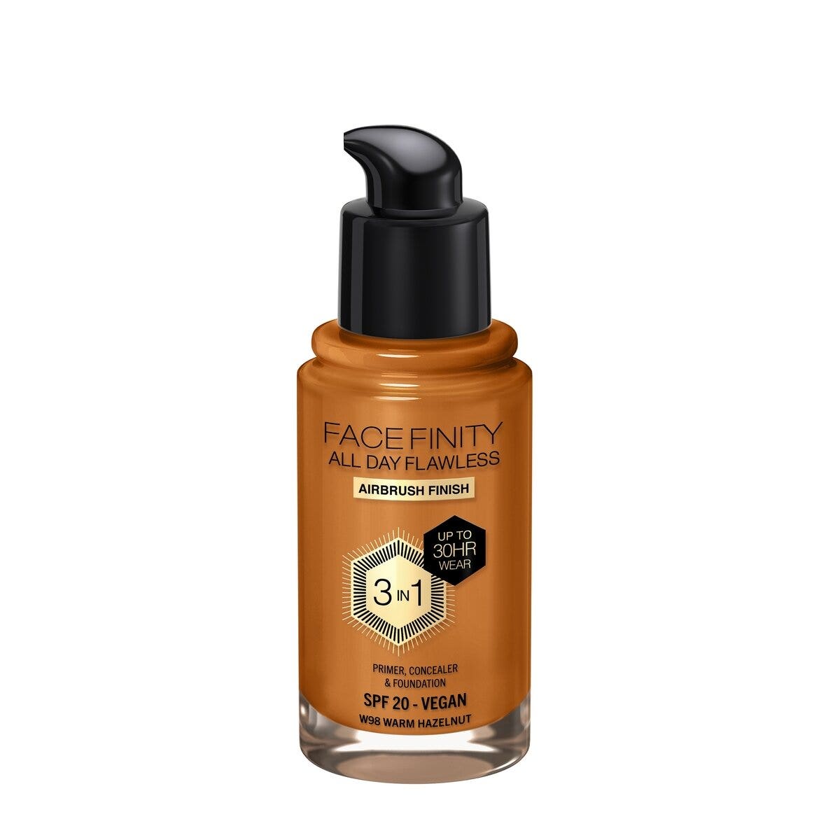 Max Factor Fondotinta Facefinity All Day Flawless 3In1 W98 Warm Hazelnut 30ml