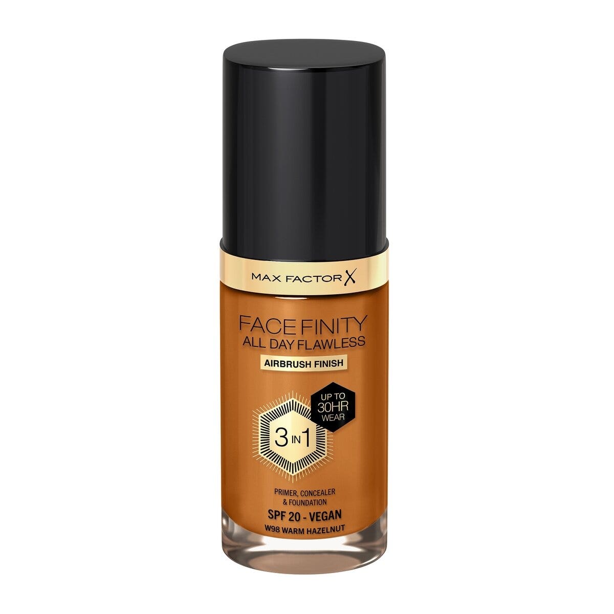 Max Factor Fondotinta Facefinity All Day Flawless 3In1 W98 Warm Hazelnut 30ml