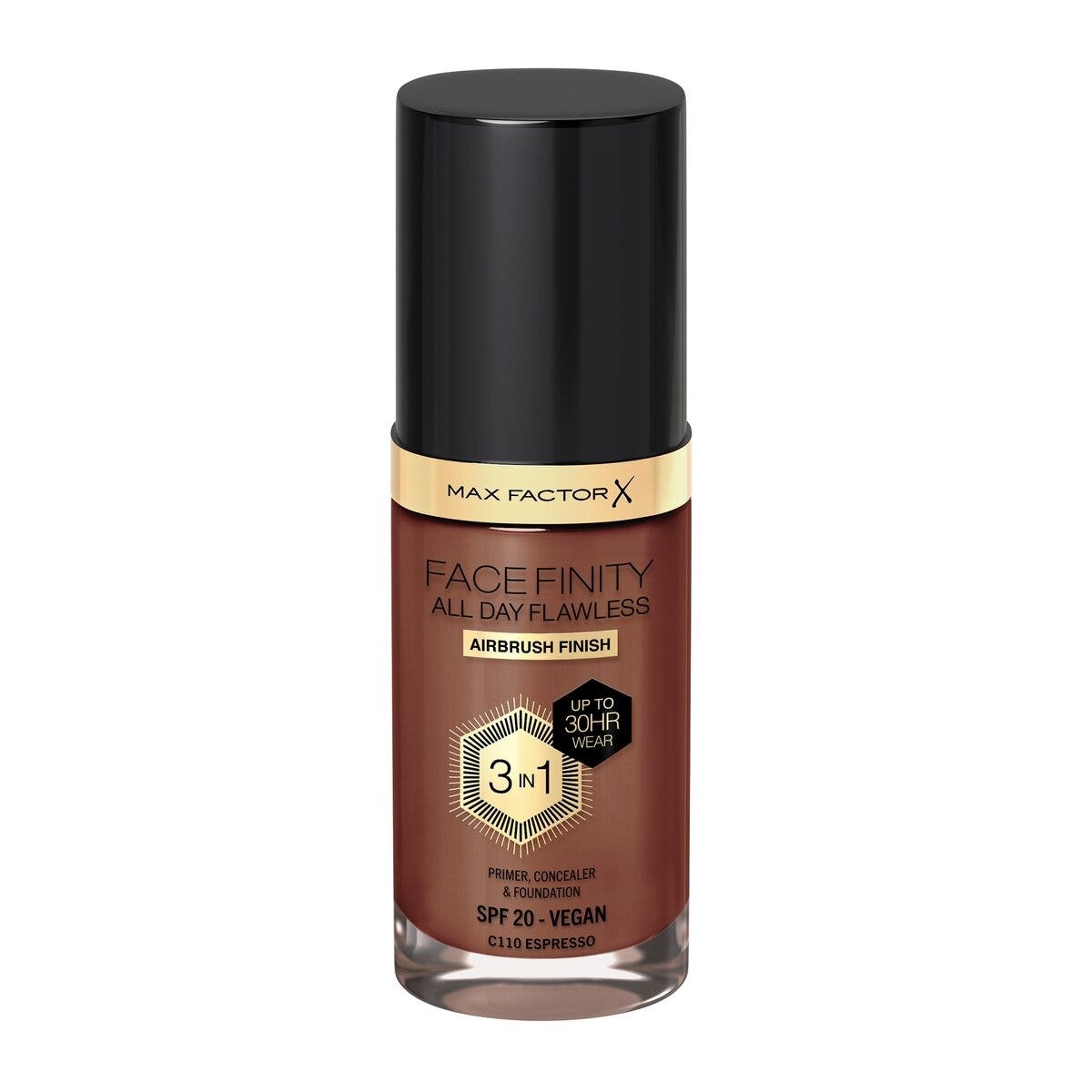 Max Factor Base de maquillaje Facefinity All Day Flawless 3 en 1 C110 Espresso 30 ml