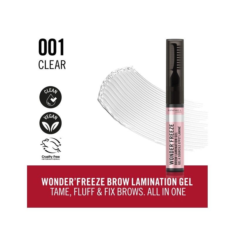 Rimmel Wonder Freeze Brow Lamination Gel Cera Sopracciglia 001 Clear 6g