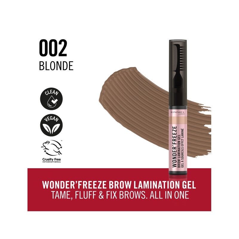 Rimmel Wonder Freeze Brow Lamination Gel Cera Sopracciglia 002 Blonde 6g