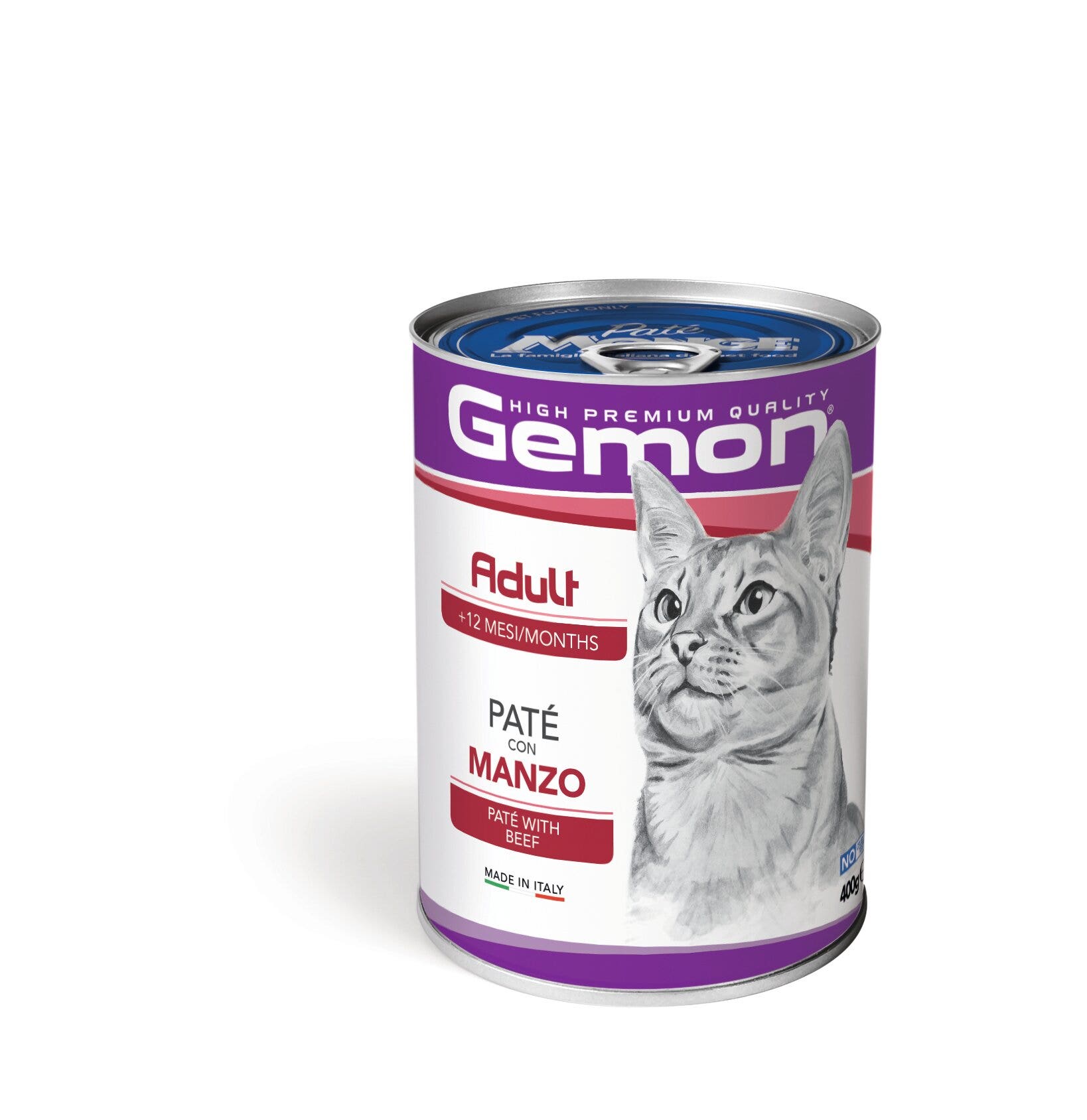Gemon Paté Con Manzo Cibo Umido Gatti Adulti 400 g