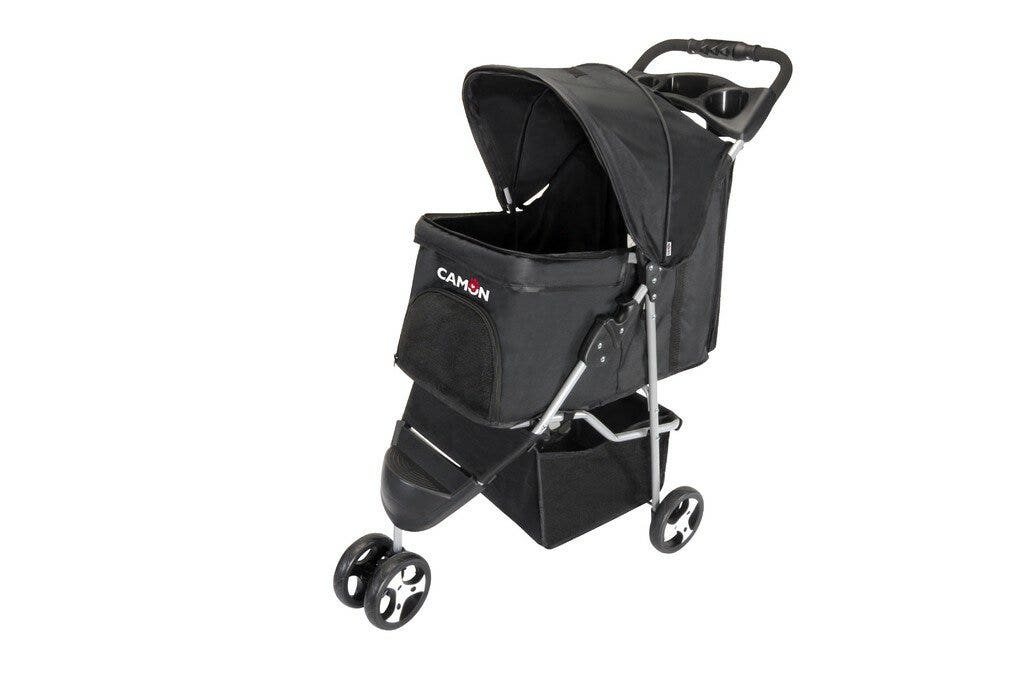 Camon Carrito para mascotas negro para perros, gatos y animales pequeños