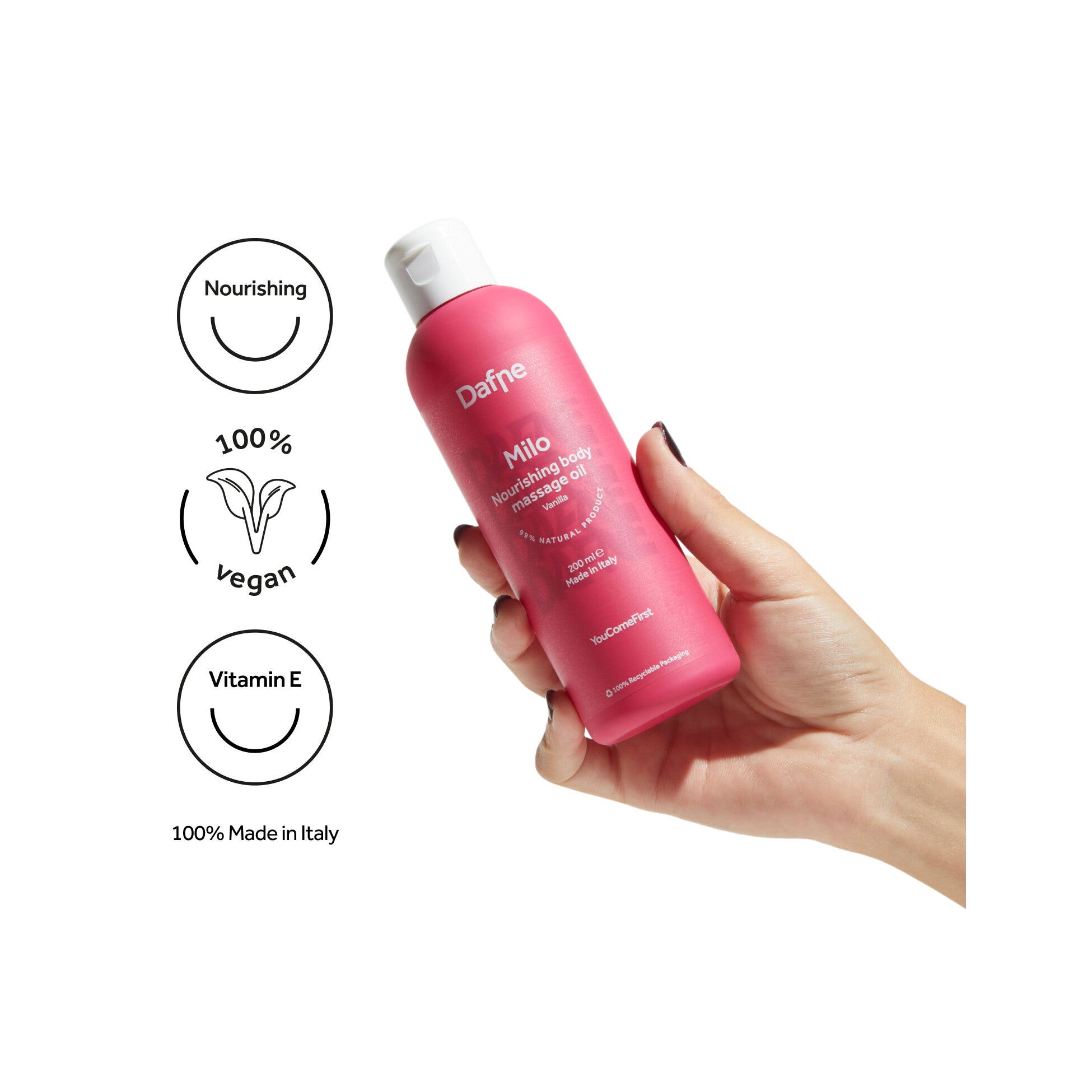 Dafne Olio Naturale Massaggi Corpo Vaniglia 200ml