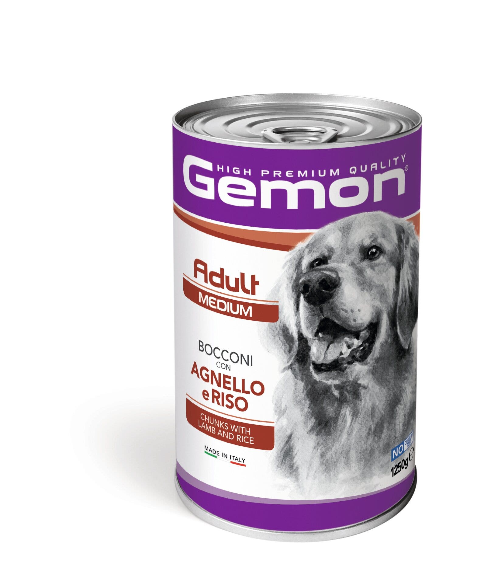 Gemon Bocconi Agnello E Riso Cibo Umido Cani Adulti Taglia Media Barattolo 1,25 Kg