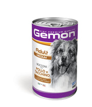 Gemon Bocconi Pollo y Pavo Comida Húmeda para Perros Adultos de Tamaño Mediano Lata de 1,25 kg