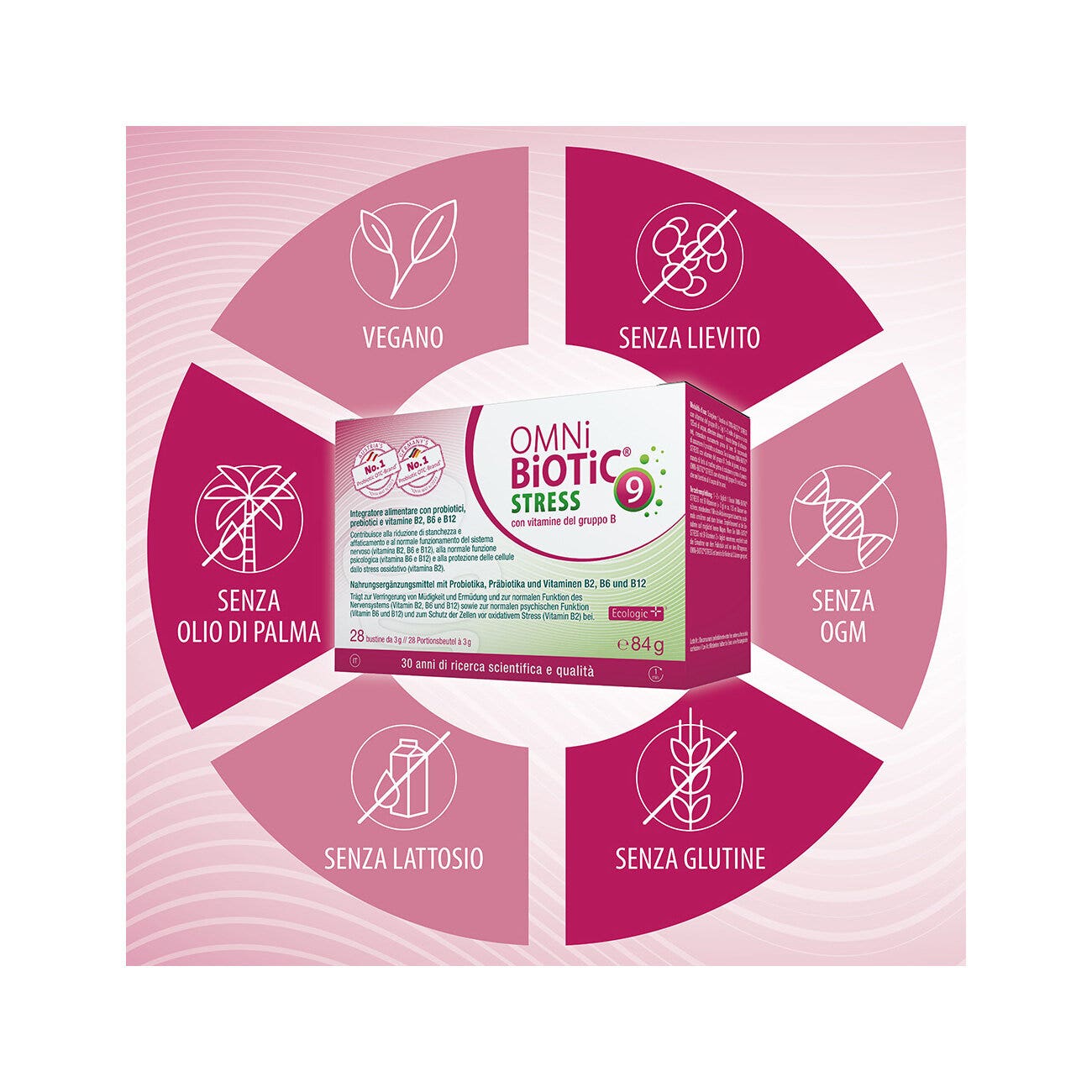 Omni Biotic Stress Vitaminas del Grupo B 28 sobres de 3 g