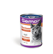 Gemon Paté con pavo, comida húmeda para gatos esterilizados, lata de 400 g