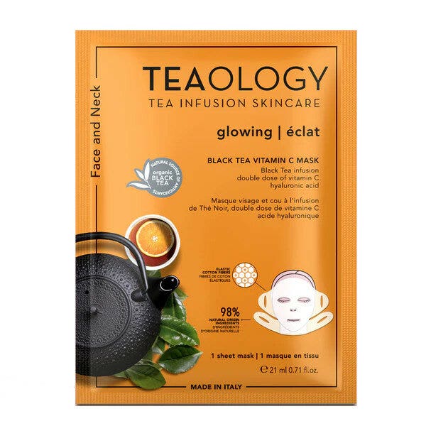 Teaology Mascarilla iluminadora con vitamina C para rostro y cuello 21 ml