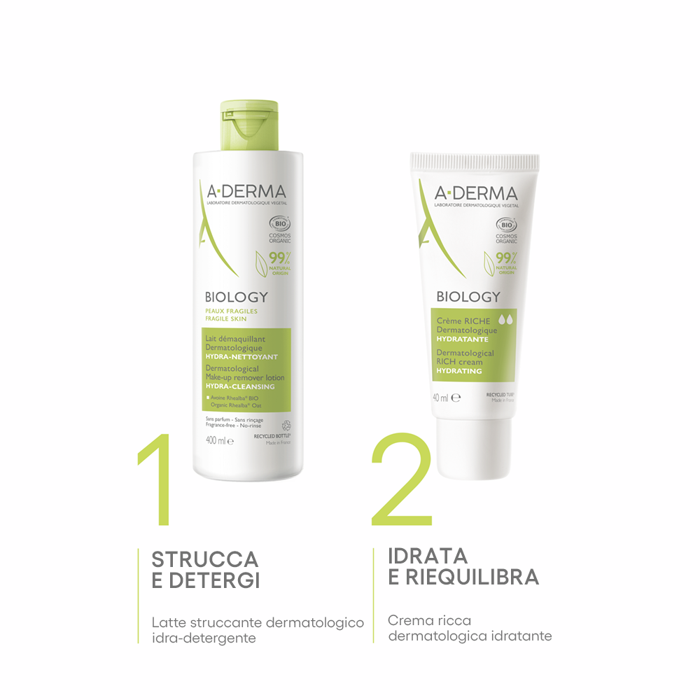 A-Derma Biology Leche Desmaquillante Dermatológica Hidratante-Limpiadora 400 ml