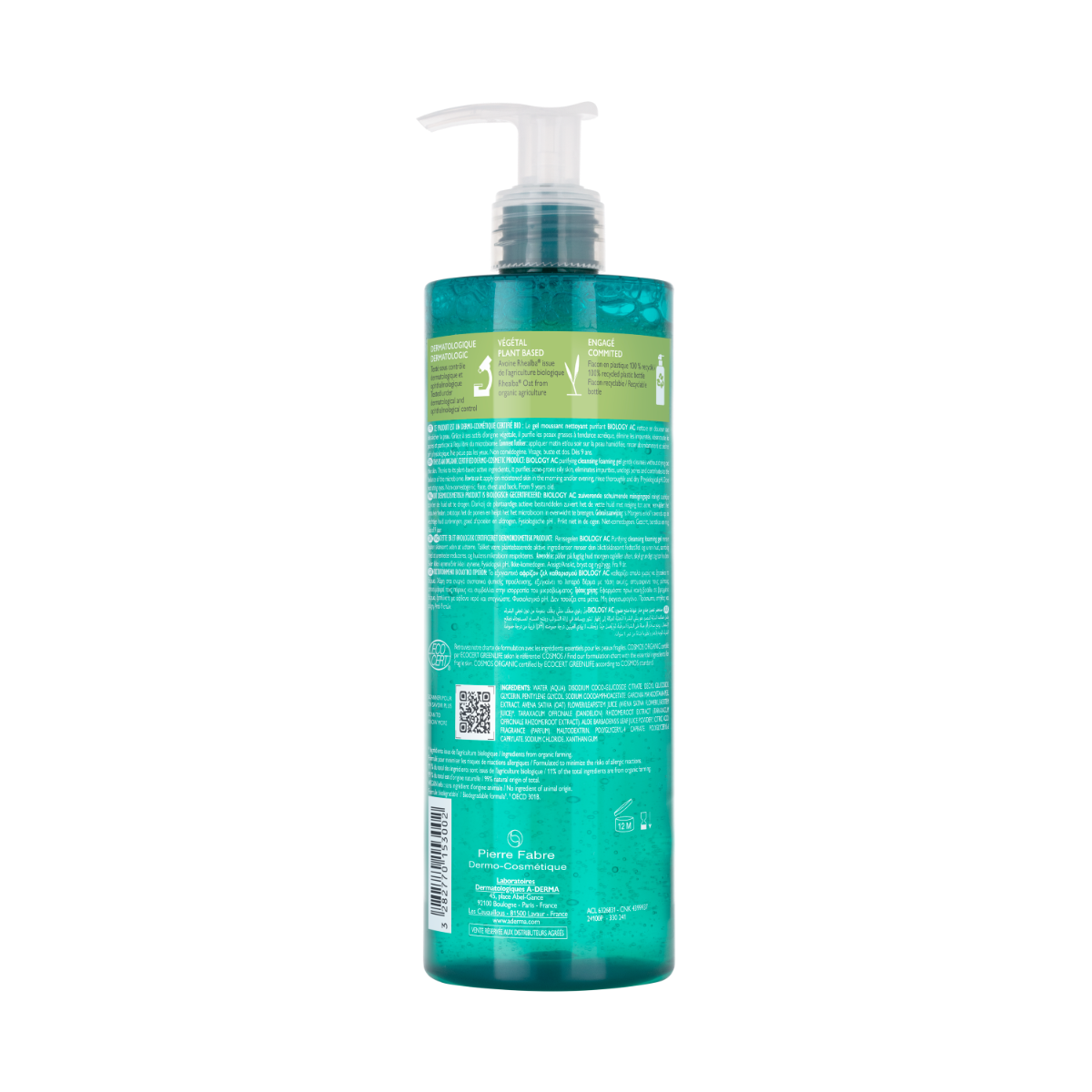 A-Derma Biology AC Gel Limpiador Espumoso Purificante Anti-imperfecciones 400 ml