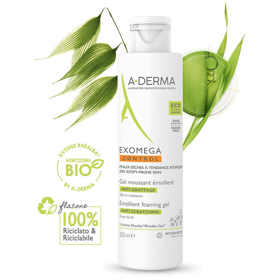 A-Derma Exomega Control Gel Limpiador Emoliente 200 ml