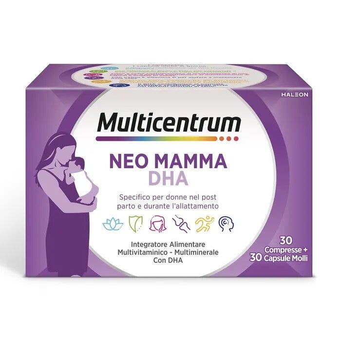 Multicentrum Neo Mamma DHA Suplemento Multivitamínico Vitamina BC D3 Ácido Fólico 30 Comprimidos+30 Comprimidos-1