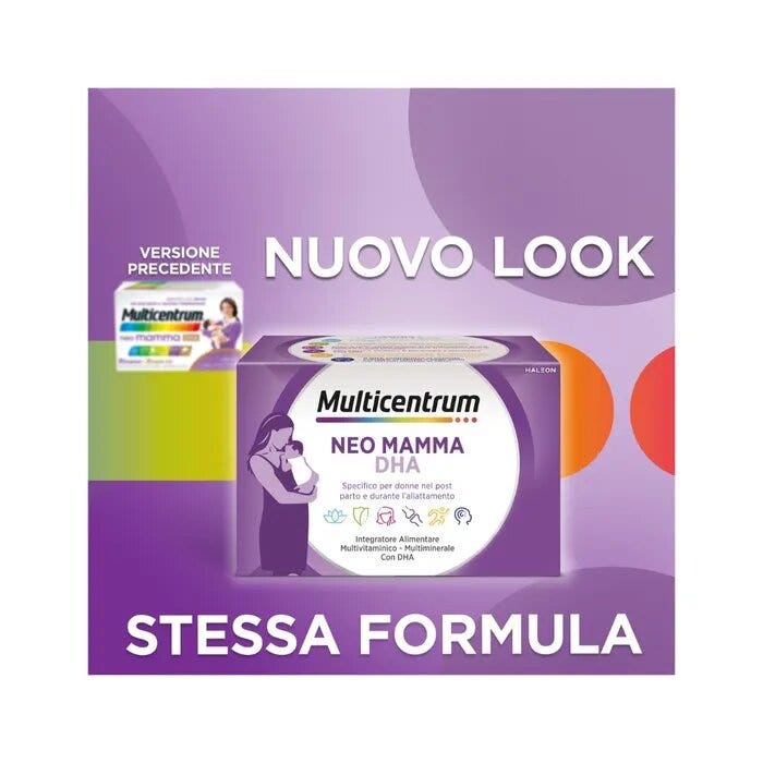 Multicentrum Neo Mamma DHA Suplemento Multivitamínico Vitamina BC D3 Ácido Fólico 30 Comprimidos+30 Comprimidos-2