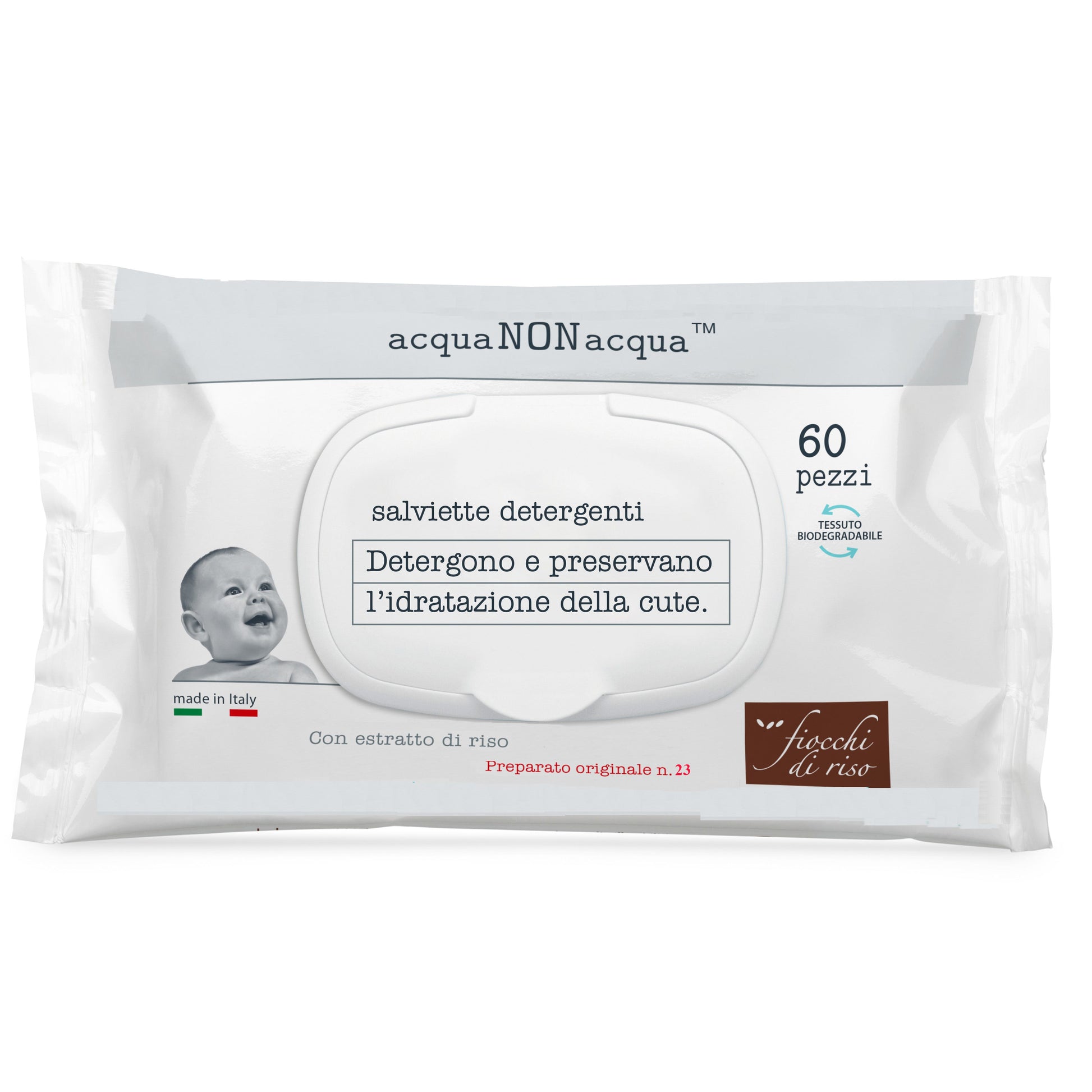 Copos de Arroz Agua No Agua 60 Toallitas Sin Fragancia-2