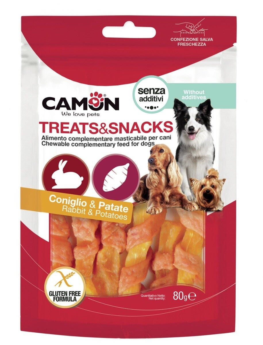 Camon Tiras de Conejo y Boniato para Perros 80g 11cm-4