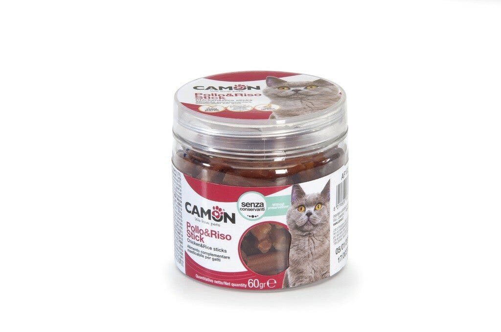 Camon Stick De Pollo Y Arroz Para Gatos Tarro 60g 3cm-4