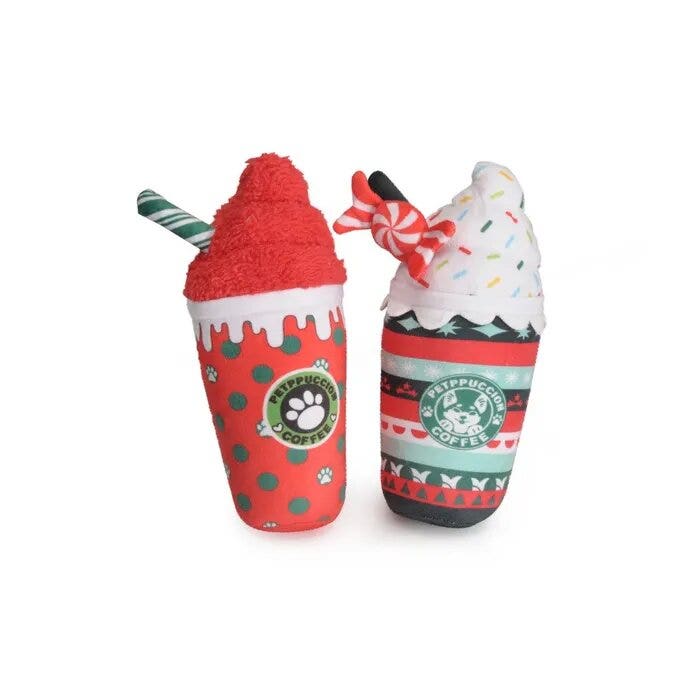 Camon Bicchierone Natalizio in Peluche Per Cani Con Squeaker