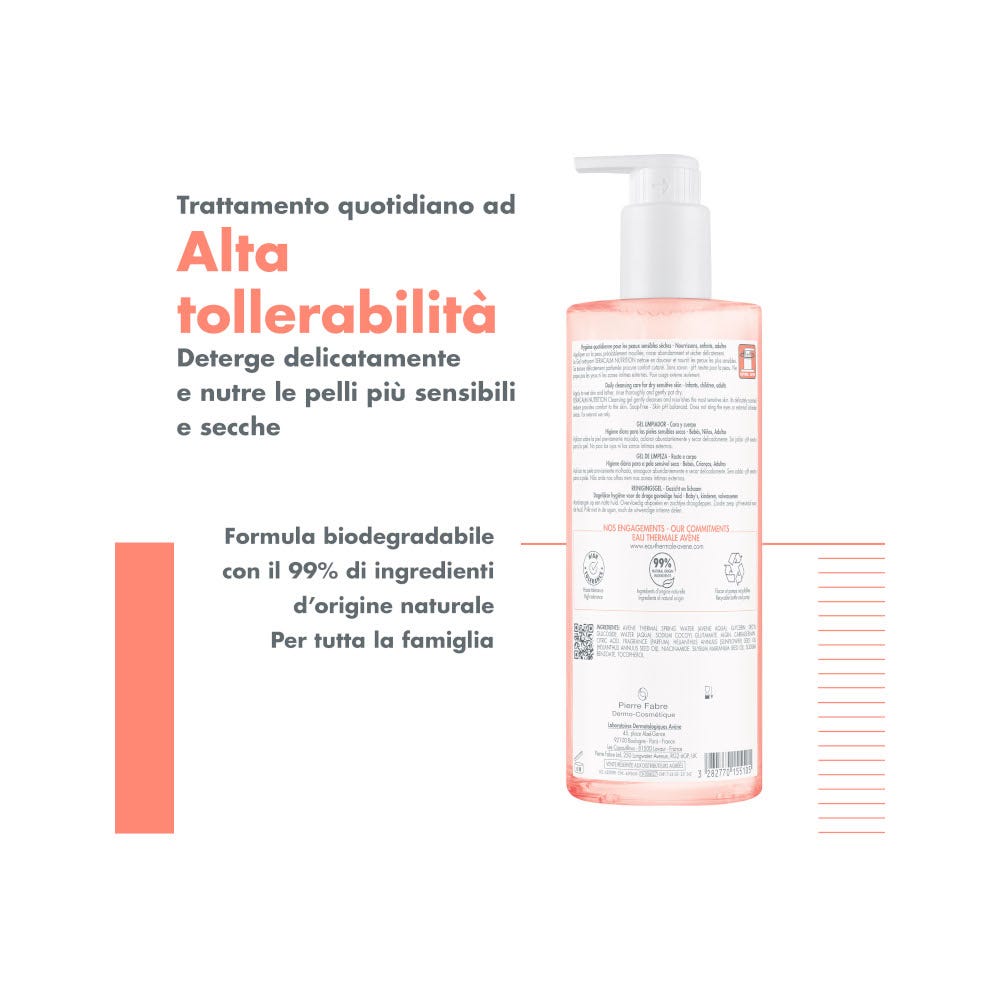 Eau Thermale Avène Xeracalm Nutrition Gel Limpiador para Piel Seca 500 ml