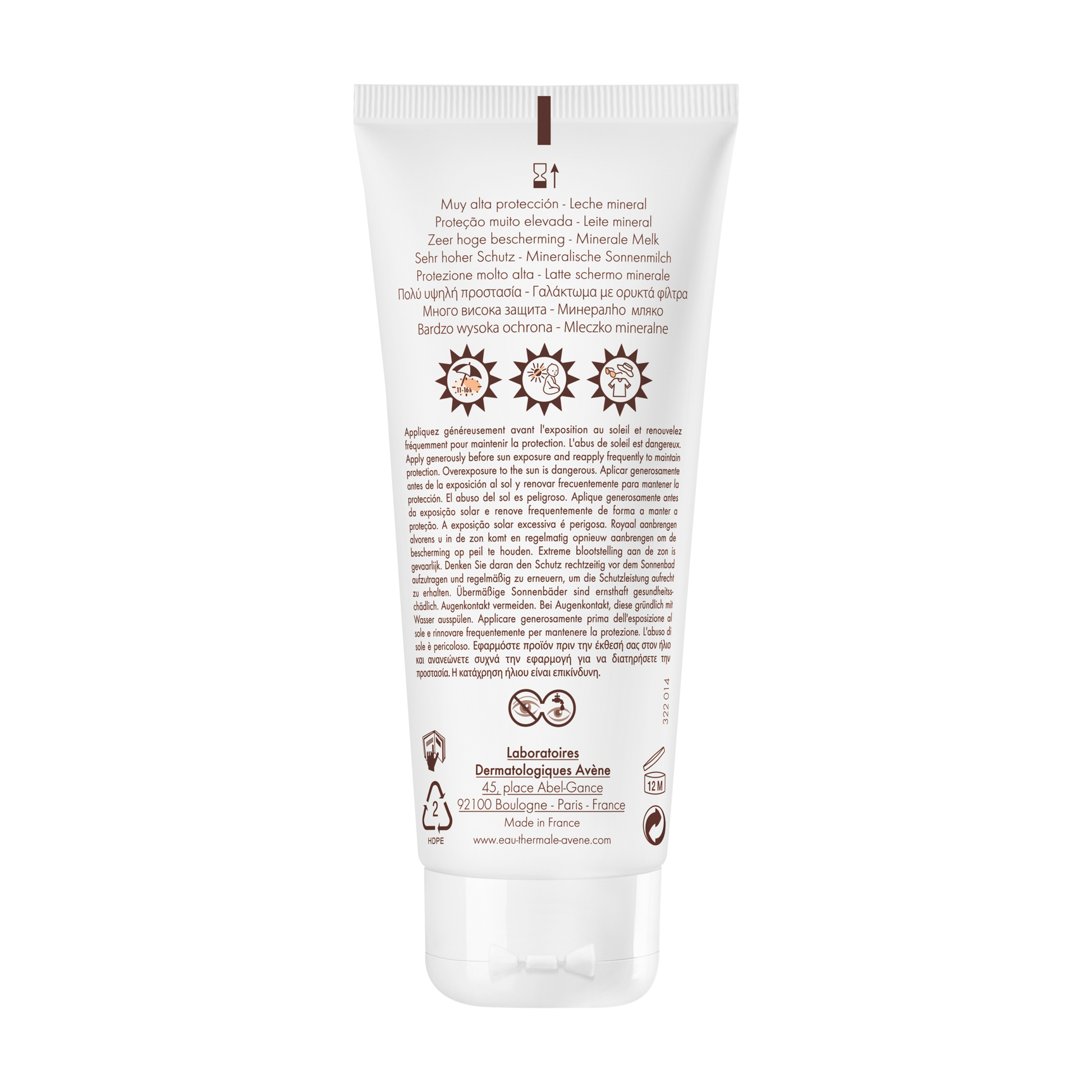 Eau Thermale Avène Protector Solar Leche Mineral Pantalla SPF50 + 100ml-5