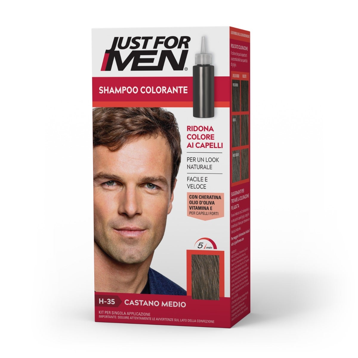 Just For Men Champú Color Castaño Medio 30ml-12