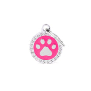 Medaglietta Per Cani E Gatti Personalizzata Zampa Rosa