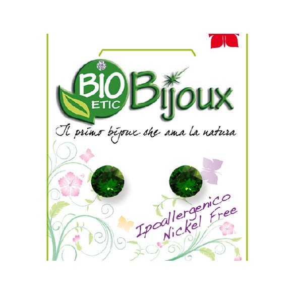 Bioetic Bijoux Xirius Brilliant Pendiente 6,2 mm Verde Oscuro 1 Par-2