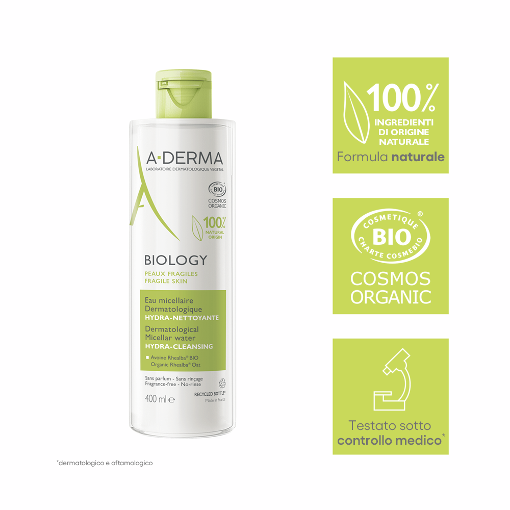 A-Derma Biology Acqua Micellare Dermatologica Idra-Detergente 400ml