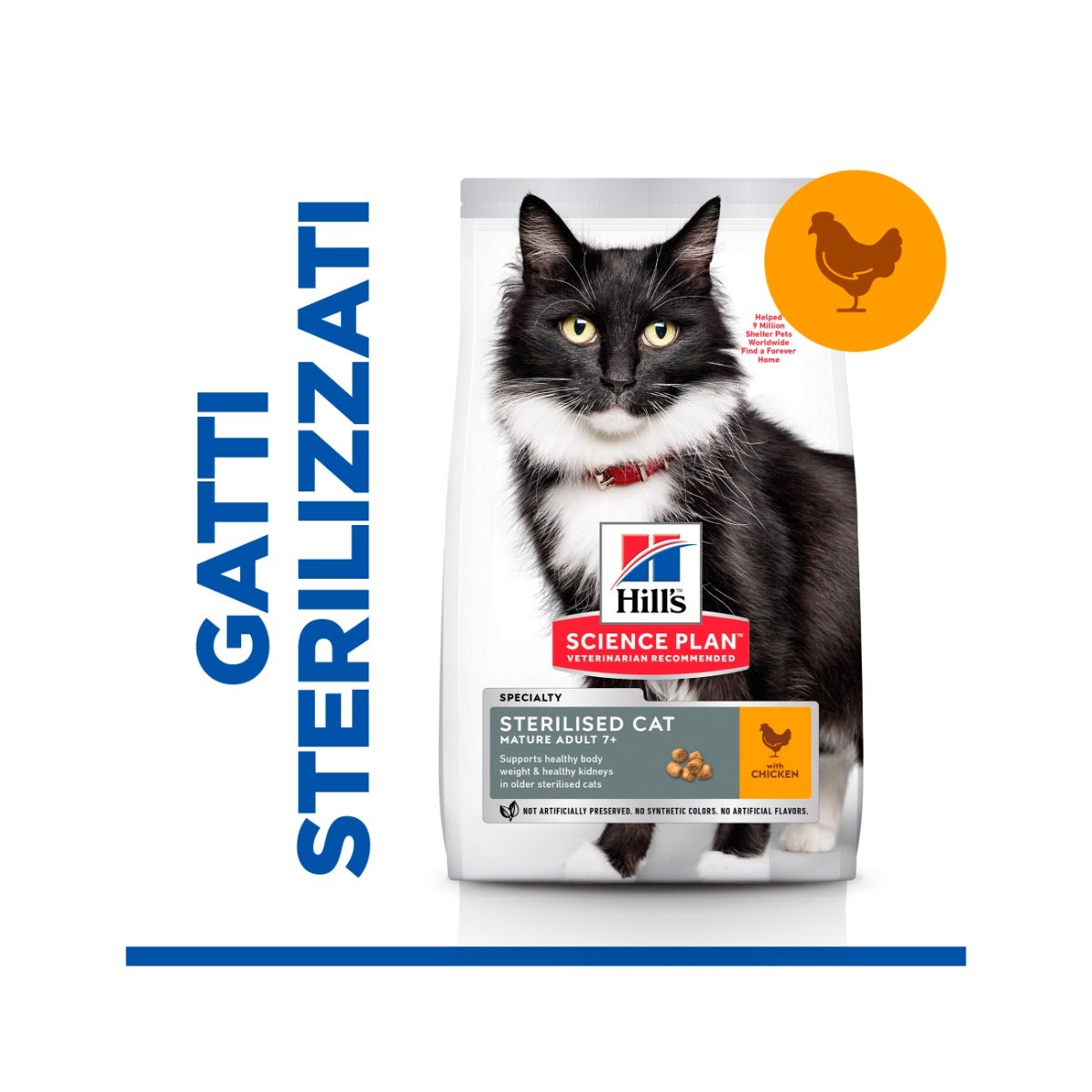 Hill's Science Plan Adult 7+ Sterilized Cat Croquetas de Pollo para Gatos Bolsa 1,5kg-6