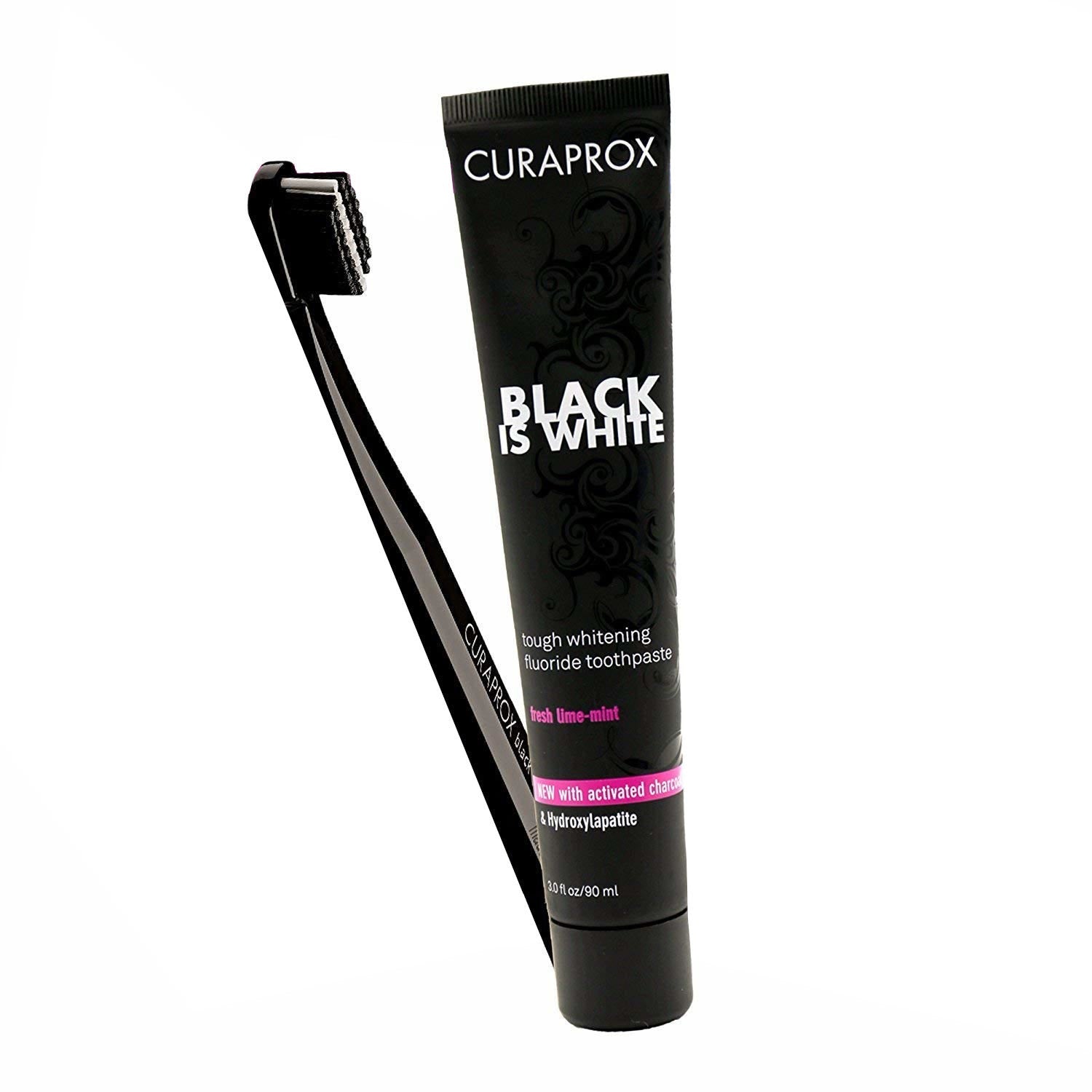 Curaprox Black Is White Cofre Dentífrico 90ml + 1 Cepillo De Dientes-2