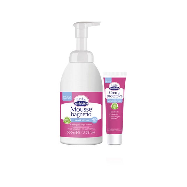 Euphidra Box Coccole Per Il Buongiorno Mousse Bagnetto 500ml + Crema Protettiva 50ml