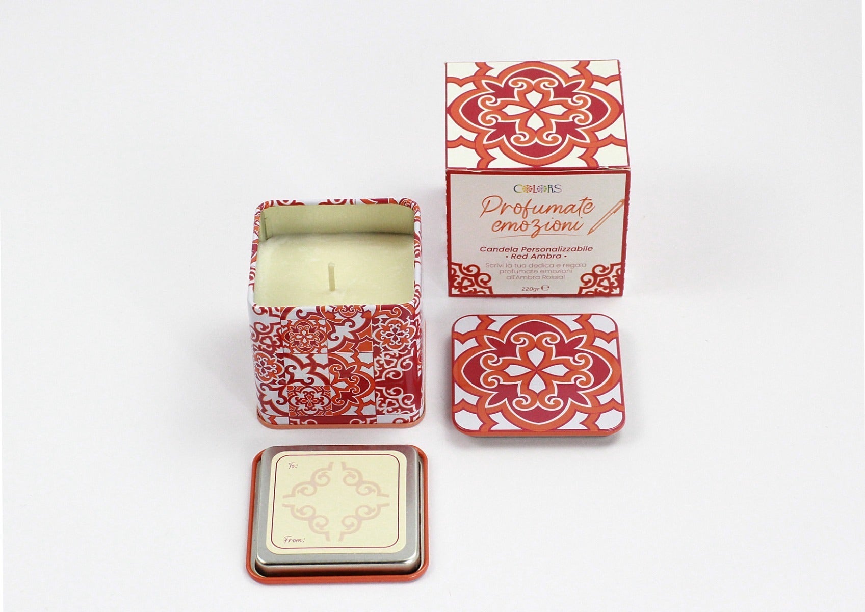 Colors Vela perfumada personalizable Rojo Ámbar